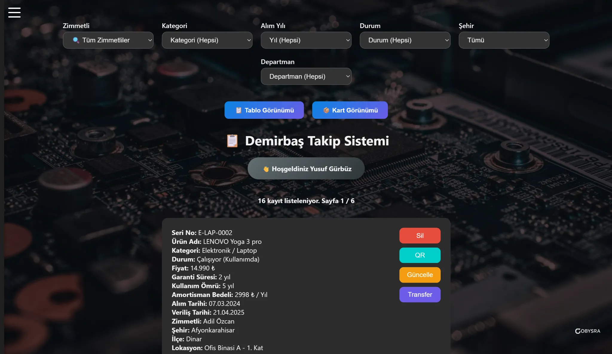 Demirbaş Takip Sistemi